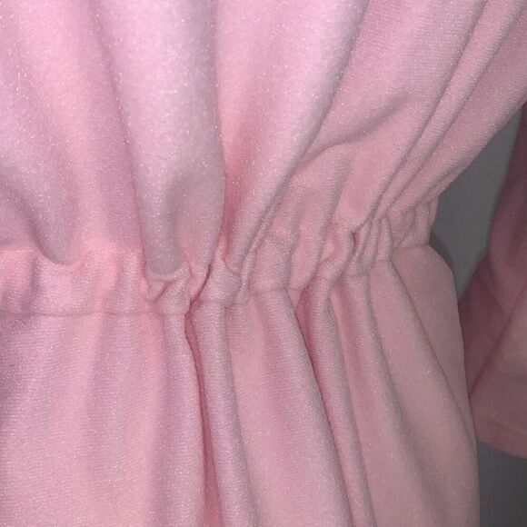 Vintage Pink Sears Embroidered Fleece Tie Waist Dressing Robe Small - Picture 9 of 14